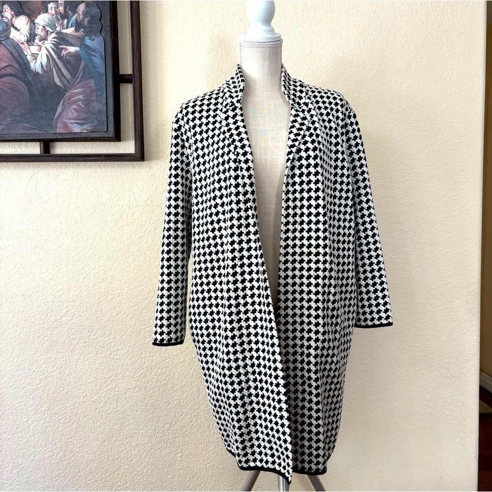 Philosophy houndstooth pattern Sweater cardigan j… - image 1